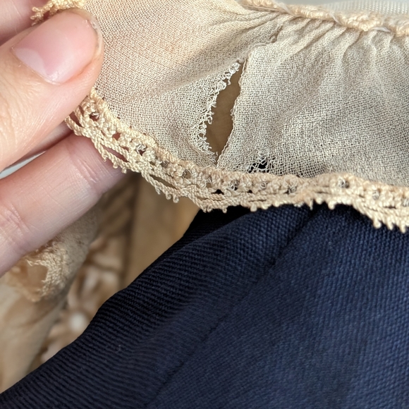 Vintage Navy Dress with Cream Lace Accents - Picture 10 of 15